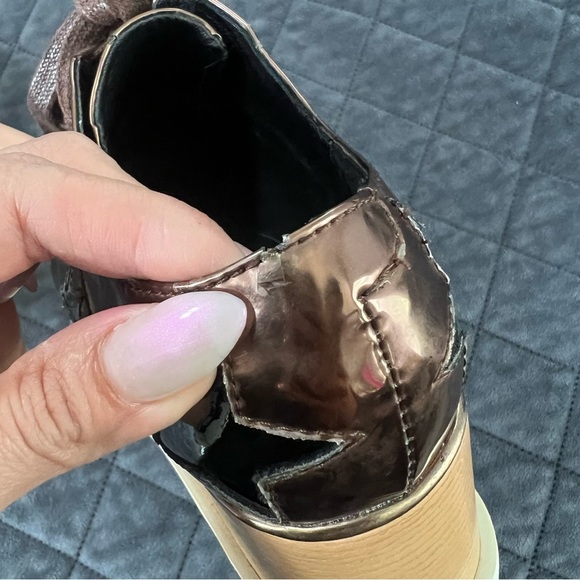 Stella McCartney Elyse Shoes Womens 5 35 Star Platform Bronze Metallic - Picture 9 of 15